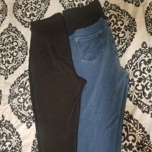 2 Pairs of Large Maternity Pants Legging & Jegging